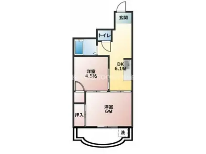 ステーションコーポ(2K/2階)の間取り写真