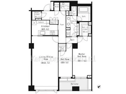 パークマンション白金台V(2LDK/5階)の間取り写真