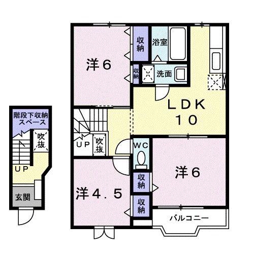 アルバ・ソーレII(3LDK/2階)の間取り写真