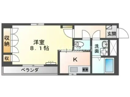 アップフィールド新倉敷(1K/1階)の間取り写真