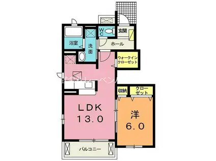 パルフェ(1LDK/1階)の間取り写真