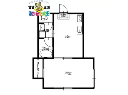 LE・OZI ル・オージ(1DK/1階)の間取り写真