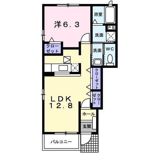 サンセールIV(1LDK/1階)の間取り写真