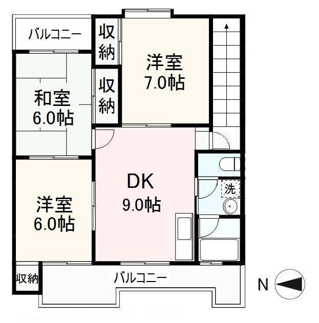吉本マンション(3DK/1階)の間取り写真