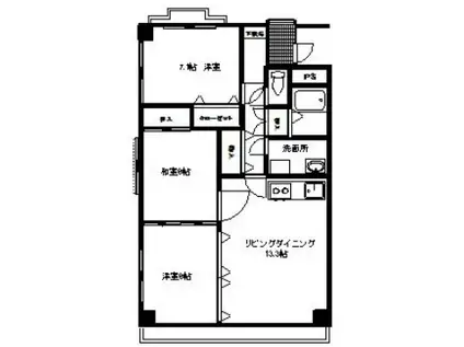 RK38(3LDK/4階)の間取り写真