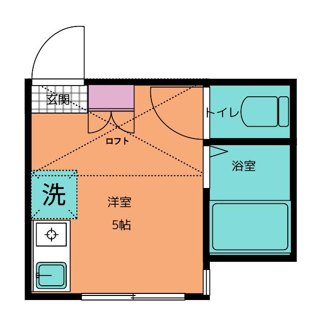 ラヴィータ鶴見(ワンルーム/2階)の間取り写真