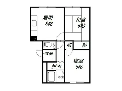 マスオカハイツ(2LDK/2階)の間取り写真