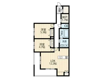 グラン シャテーヌ(2LDK/1階)の間取り写真