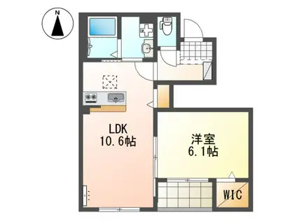 フォレストヴィラ III(1LDK/1階)の間取り写真