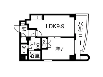 サンリヴァーメゾン(1LDK/8階)の間取り写真
