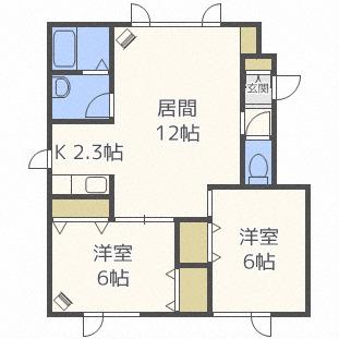 アイリス(2LDK/2階)の間取り写真