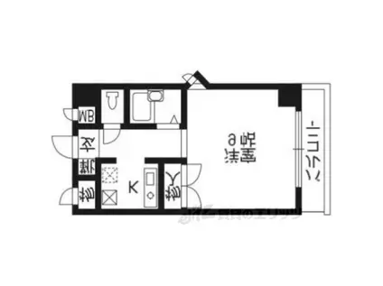 パルスピリア91(1K/2階)の間取り写真