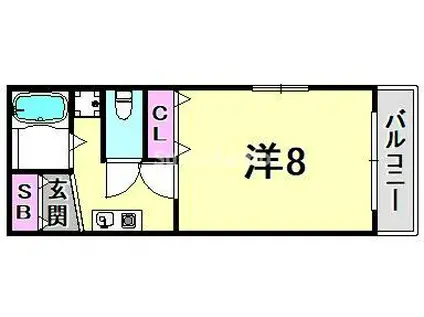 リンケージ8(1K/3階)の間取り写真