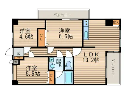 ディアグレイス五輪(3LDK/3階)の間取り写真
