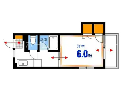 谷川ビル(1DK/5階)の間取り写真