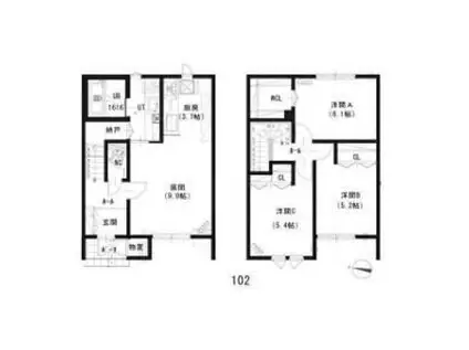 ルミエール北44東13(3LDK/1階)の間取り写真
