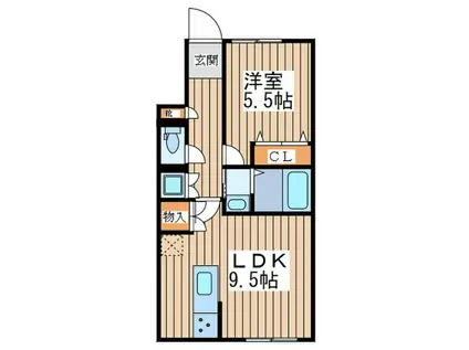コンフォルト9(1LDK/1階)の間取り写真
