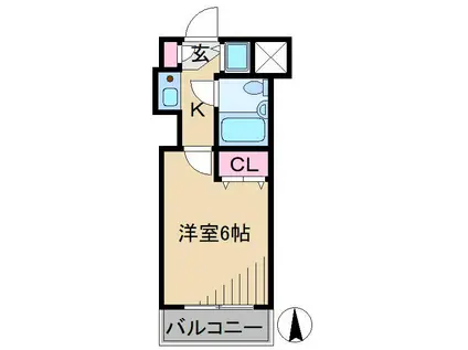 クリオ武蔵新城弐番館(1K/1階)の間取り写真