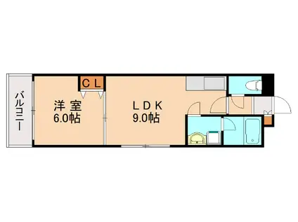 大産神屋マンション(1LDK/7階)の間取り写真