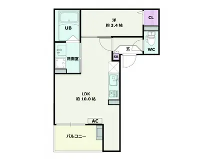 JACK MATOBAI(1LDK/3階)の間取り写真