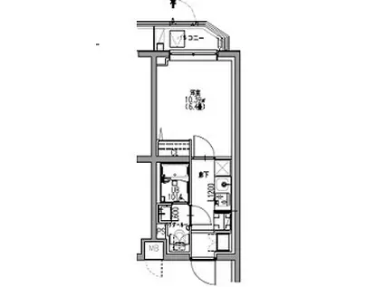 S-RESIDENCE行徳COURANT(1K/1階)の間取り写真