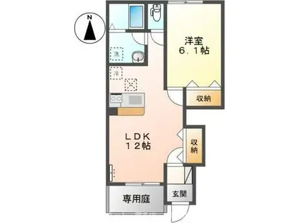 ルナプレーナ(1LDK/1階)の間取り写真