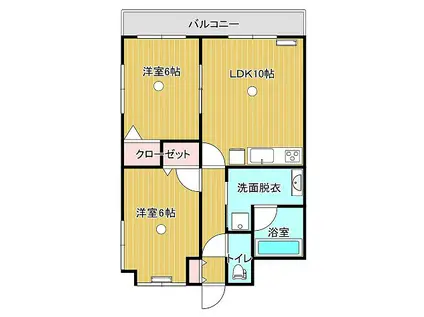 ライフガーデン大木(2LDK/3階)の間取り写真