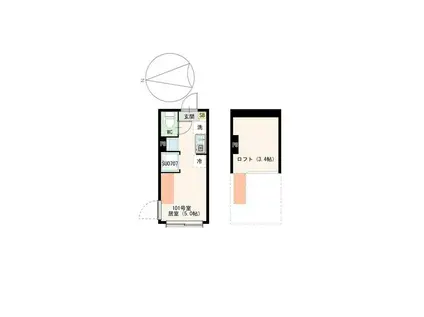 東尾久2丁目アパート(ワンルーム/1階)の間取り写真