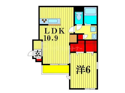 ファーストアベニュー(1LDK/1階)の間取り写真