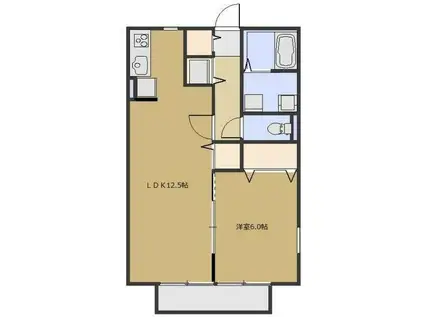 ベルツリー東川口C(1LDK/1階)の間取り写真