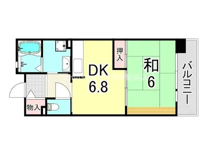 URパークタウン西武庫 7号棟(1DK/1階)の間取り写真