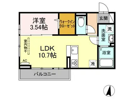 アルクアンシエル(1LDK/2階)の間取り写真