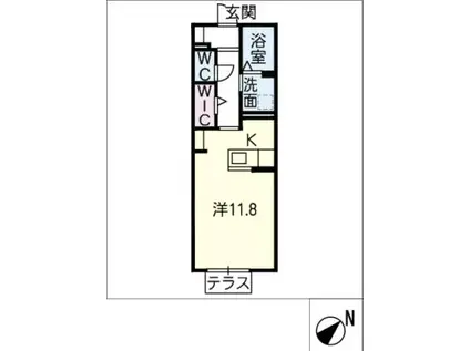 BELLE GRASS(ワンルーム/1階)の間取り写真