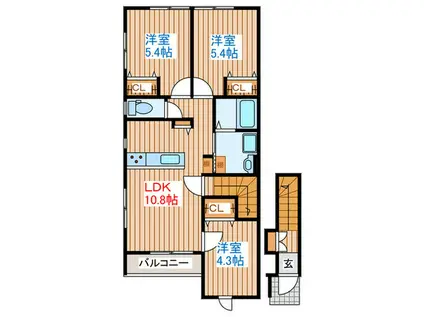 ベラヴィータ(3LDK/2階)の間取り写真