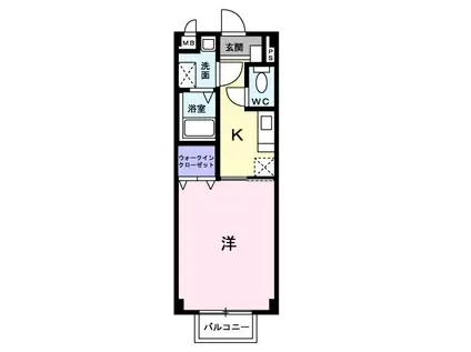 アンフィニ大澤A(1K/2階)の間取り写真