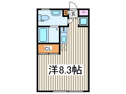 アトリエ経堂(ワンルーム/2階)の間取り写真