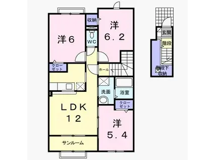 レ フレールA(3LDK/2階)の間取り写真