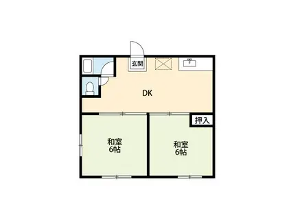 アローハイツ(2DK/1階)の間取り写真