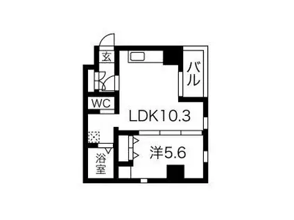 サンエスケーイワタ丸の内(1LDK/5階)の間取り写真