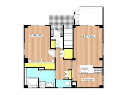 ジュネス初台 J(1LDK/1階)の間取り写真