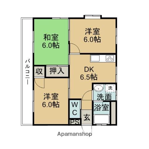 コーポ桜見台(3DK/2階)の間取り写真