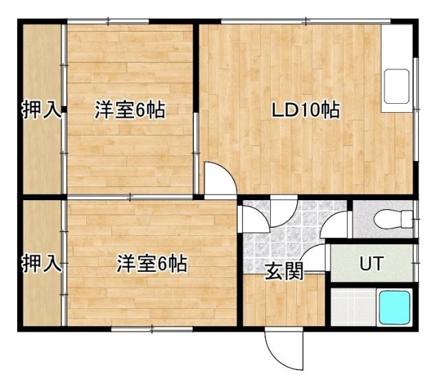 ミット豊岡(2LDK/2階)の間取り写真