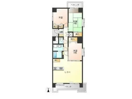 赤羽ハイツ(3LDK/9階)の間取り写真