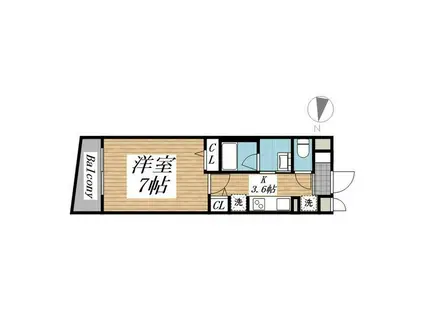 クリオ ラモード学芸大学II(1K/4階)の間取り写真