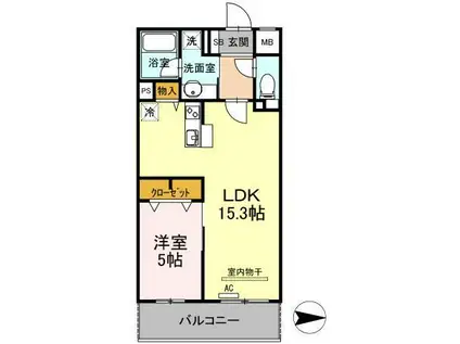 DIMORARE(1LDK/4階)の間取り写真