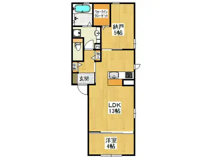 バオムヴォレ(1SLDK/2階)の間取り写真