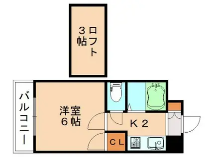 モーリックスP5(1K/2階)の間取り写真