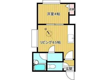 ライラックコート(1DK/3階)の間取り写真