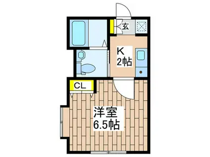 ビッグオレンジ中里A(1K/1階)の間取り写真