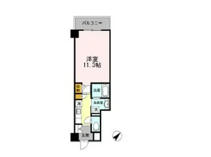HILL FLAT OSAKI ヒルフラット大崎(1K/1階)の間取り写真